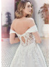 Ivory Lace Dotted Tulle Keyhole Back Sweet Wedding Dress